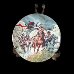 VTG  Frank McCarthy War Party Native Americans Horses Old West Collectors Plate
